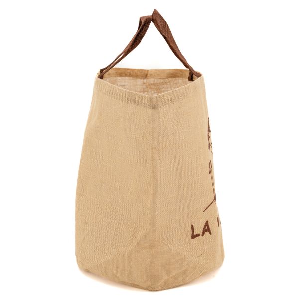 Sac rond en jute naturel plastifié - 6