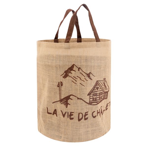 Sac rond en jute naturel plastifié