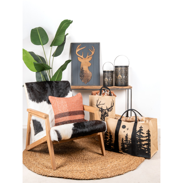 Sac rond en jute naturel plastifié - 7