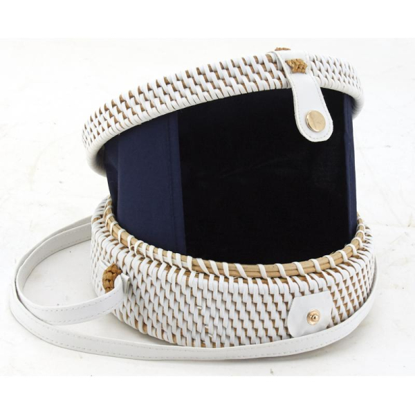 Sac rond en rotin piqué - AUBRY GASPARD