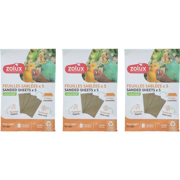 Sachet de feuilles sablées pour cage oiseaux domestiques