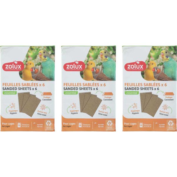 Sachet de feuilles sablées pour cage oiseaux domestiques