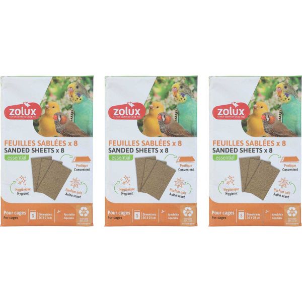 Sachet de feuilles sablées pour cage oiseaux domestiques