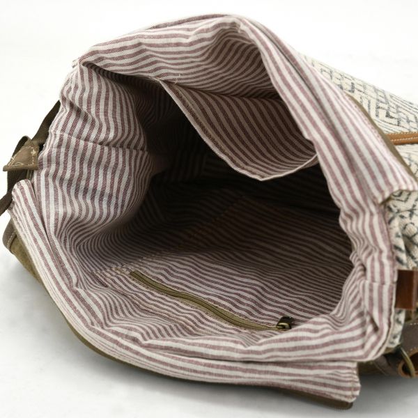 Sac à bandoulière en coton et peau de vache - 49,90