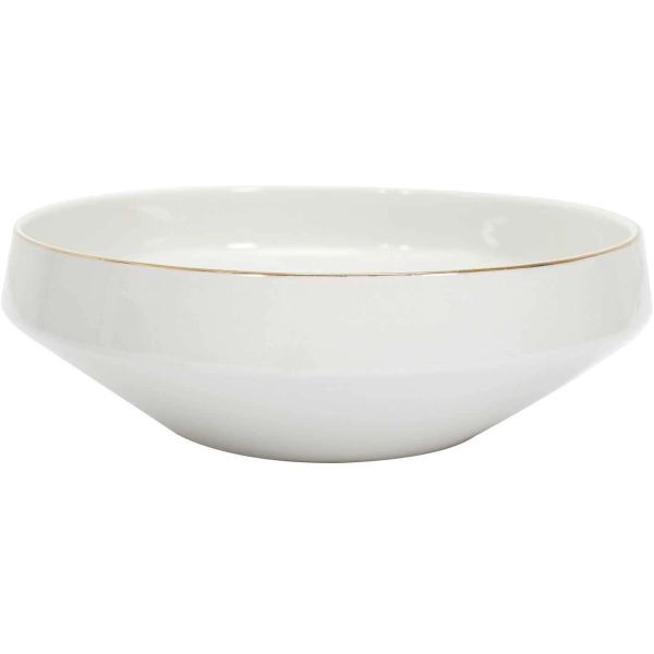 Saladier en porcelaine liseré doré 25 cm