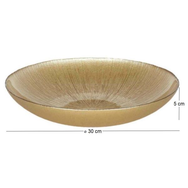 Saladier en verre doré  Lines - 9,39