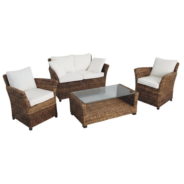 Salon en bananier et acajou Célèbes