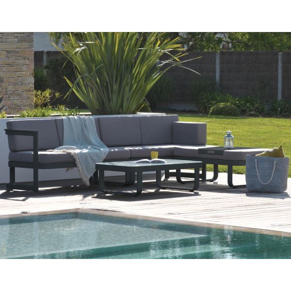 Salon bas de jardin 6 places en aluminium Barcelona
