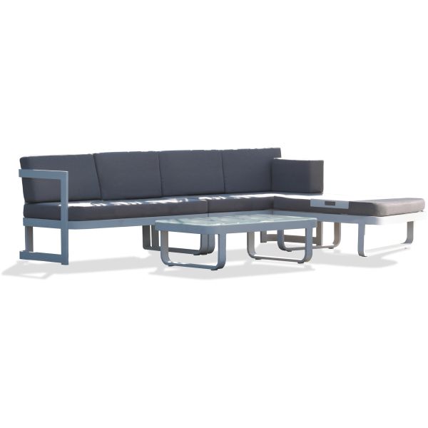 Salon bas de jardin 6 places en aluminium Barcelona - DCB GARDEN