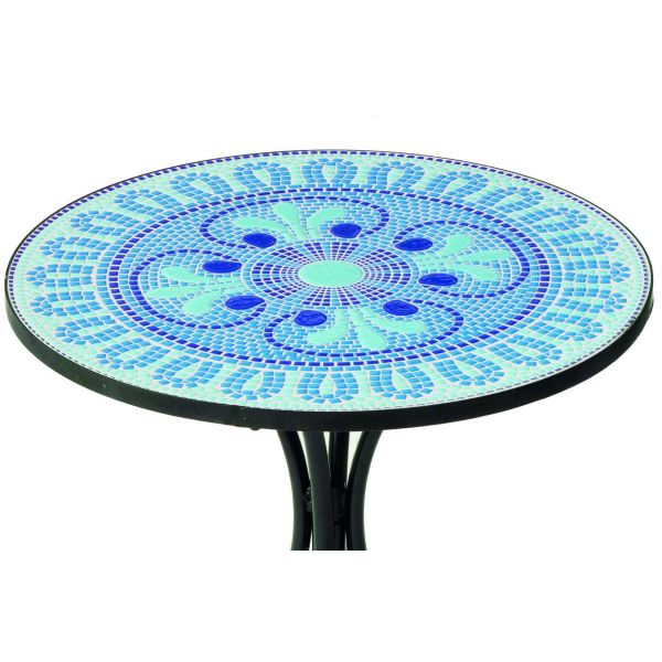Salon de jardin en acier plateau mosaïque 2 personnes - HEVEA