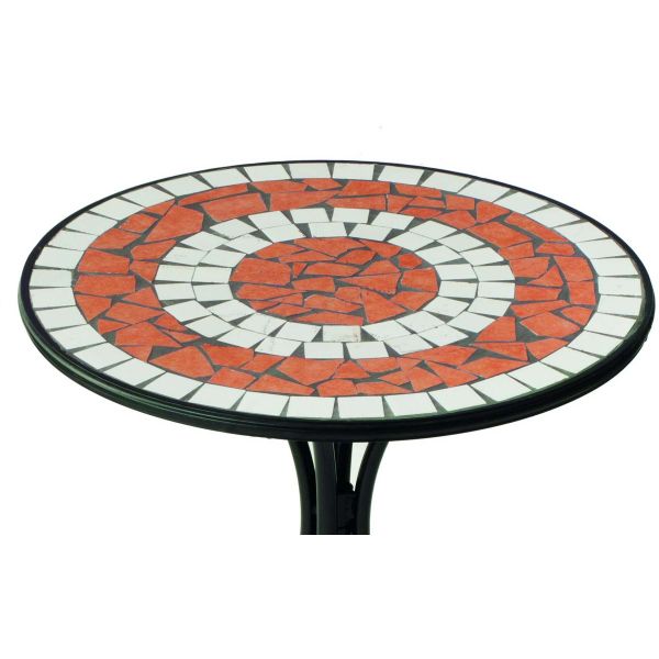 Salon de jardin en acier plateau mosaïque 2 personnes - HEVEA