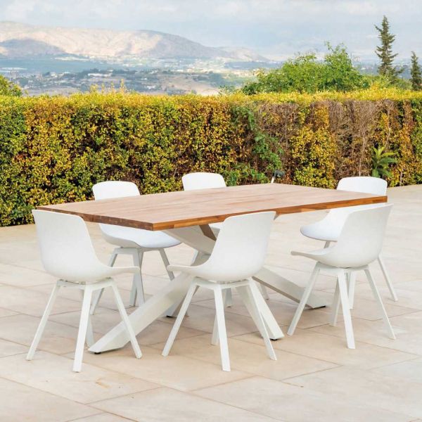 Salon de jardin en aluminium et bois Tarifa