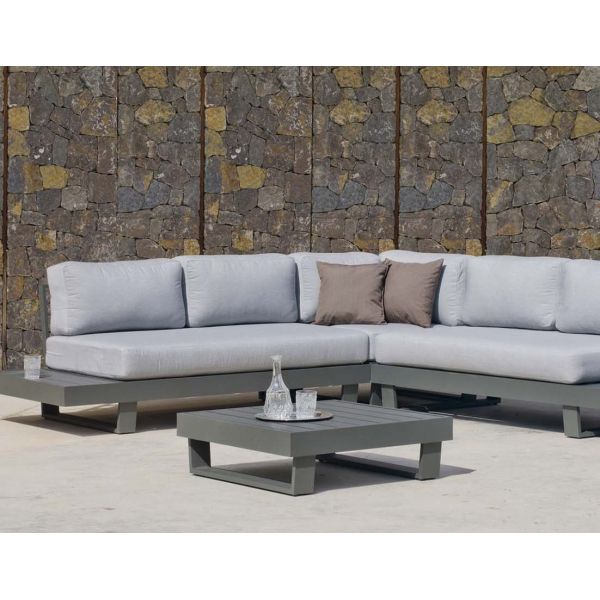 Salon de jardin en aluminium canapé d'angle  Anastacia