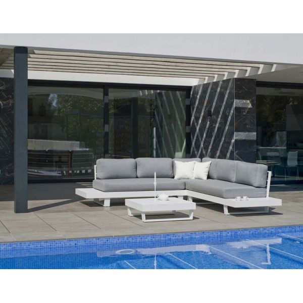 Salon de jardin en aluminium canapé d'angle  Anastacia