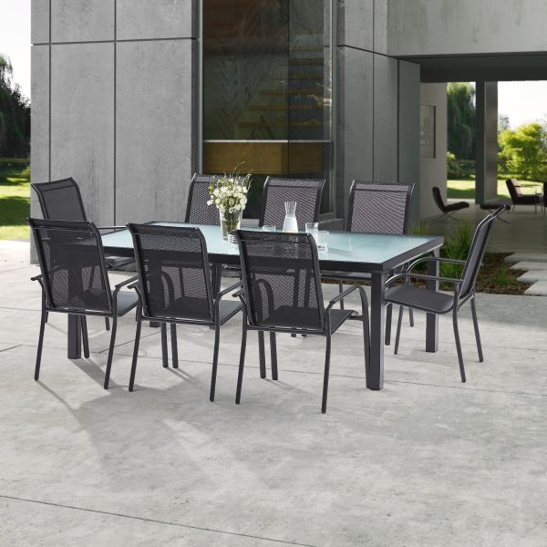 Salon de jardin en aluminium 8 personnes Blacksun