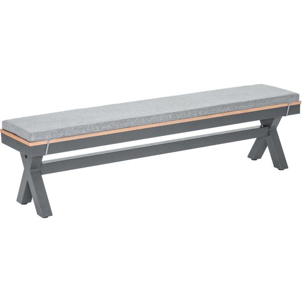 Salon de jardin en aluminium et teck 8 personnes Guadeloupe - 2389