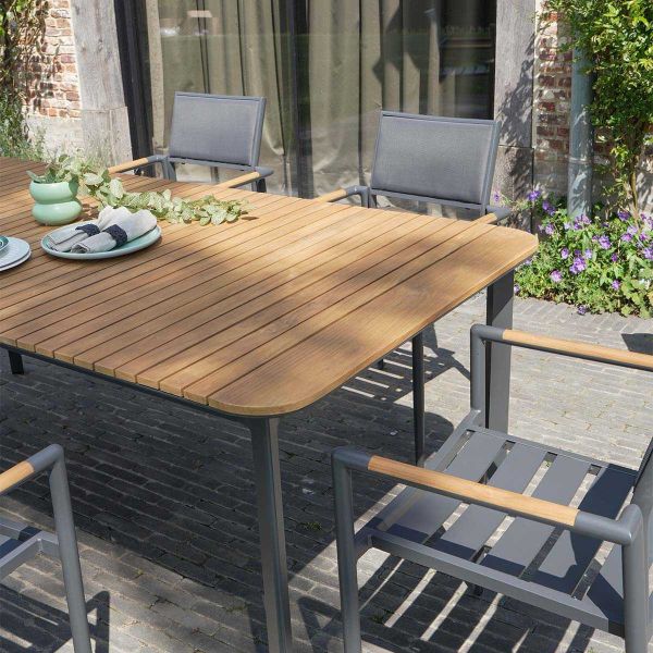 Salon de jardin en aluminium et teck 6 personnes Piana - WILSA GARDEN