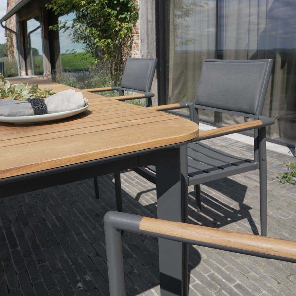 Salon de jardin en aluminium et teck 6 personnes Piana - WIS-0261