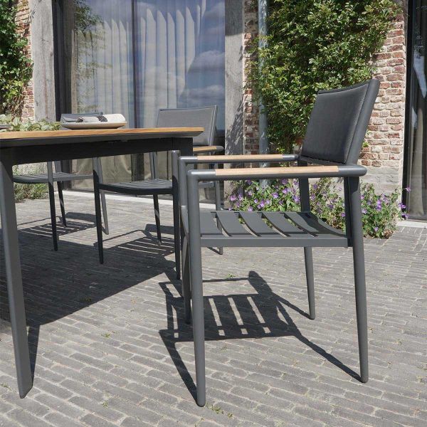 Salon de jardin en aluminium et teck 6 personnes Piana - 1799
