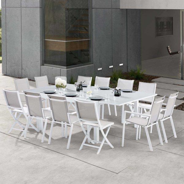 Salon de jardin en aluminium et verre White star - 8