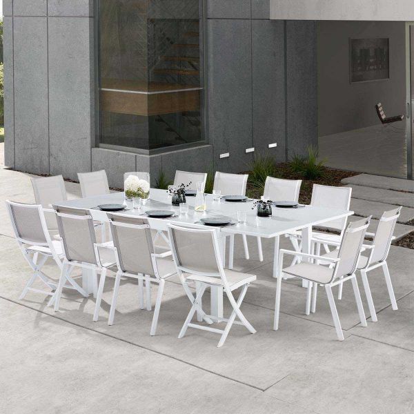 Salon de jardin en aluminium et verre White star