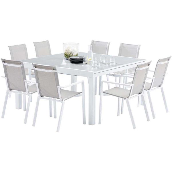 Salon de jardin en aluminium et verre White star - 2149