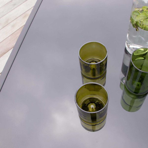 Salon de jardin en aluminium et verre trempé Black Edition - 7