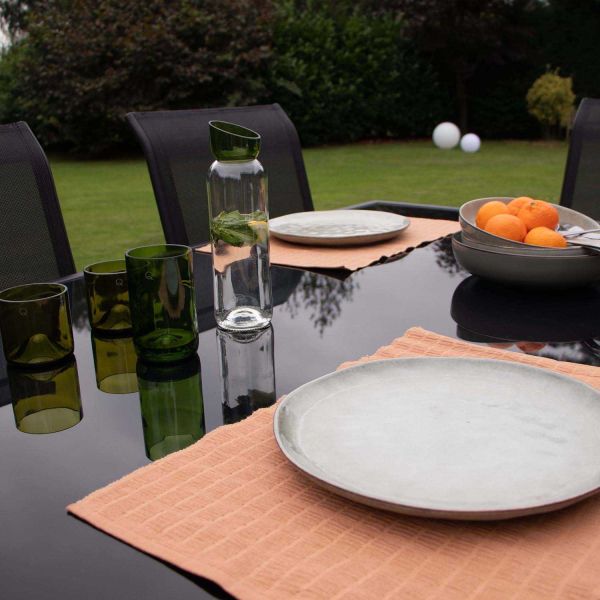 Salon de jardin en aluminium et verre trempé Black Edition - 6