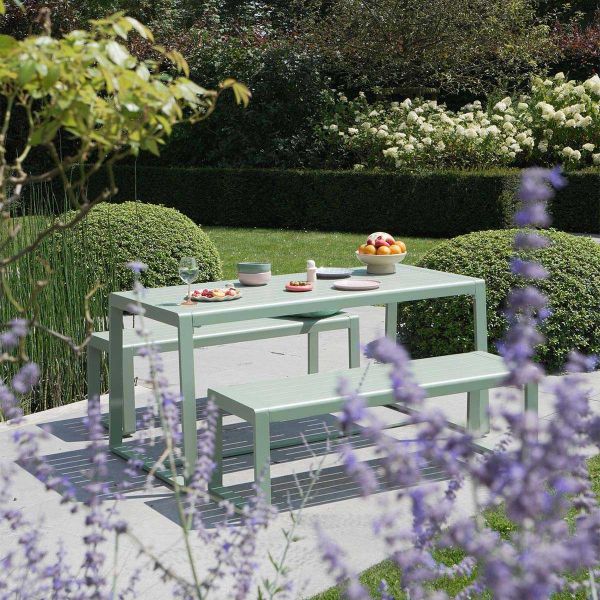 Salon de jardin en aluminium vert d'eau Rio - 8