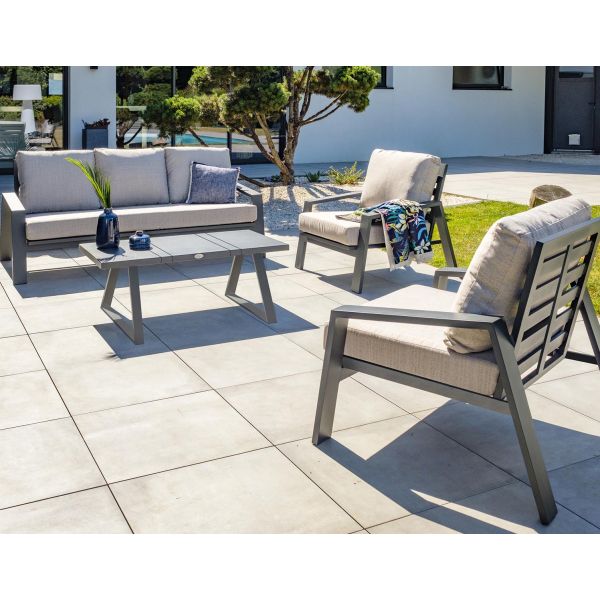 Salon de jardin bas 5 places en aluminium Ibiza
