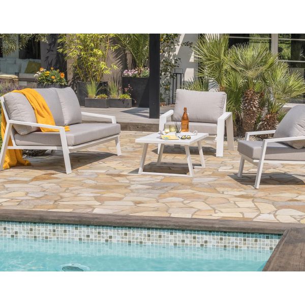 Salon de jardin bas 5 places en aluminium Ibiza