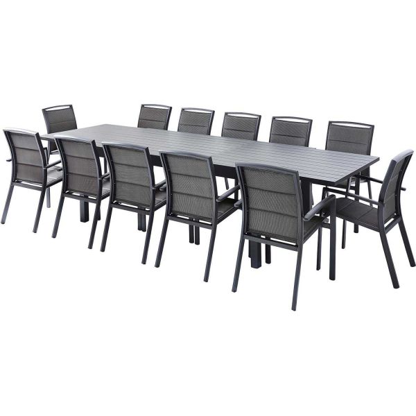 Salon de jardin design en aluminium anthracite 12 fauteuils Modulo - WILSA GARDEN