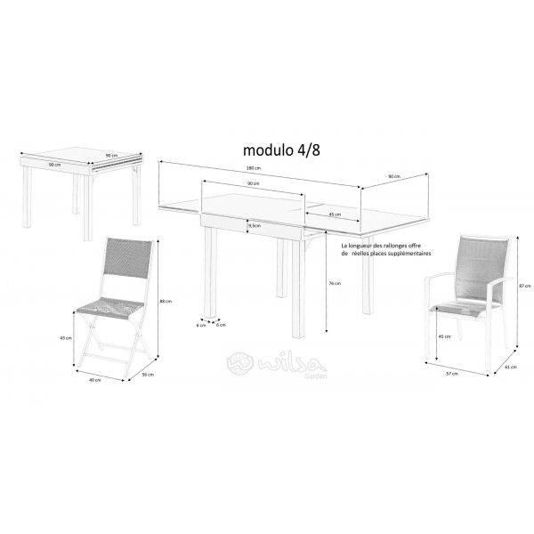 Salon de jardin design 8 personnes Modulo - WIS-0172