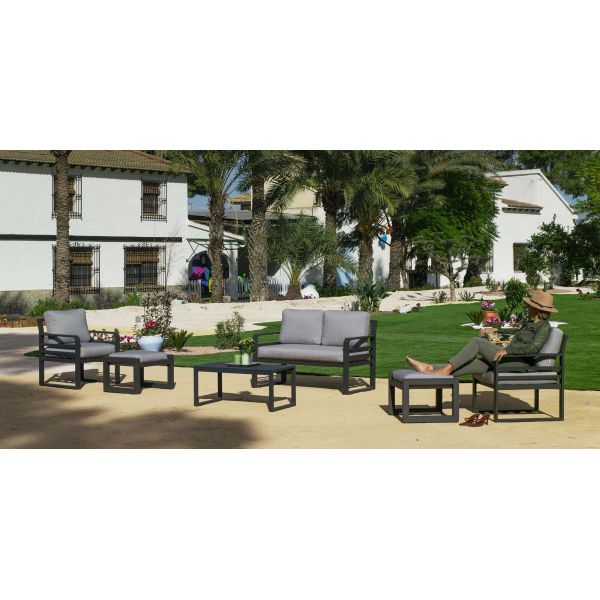 Salon de jardin détente en aluminium Piave - HEVEA