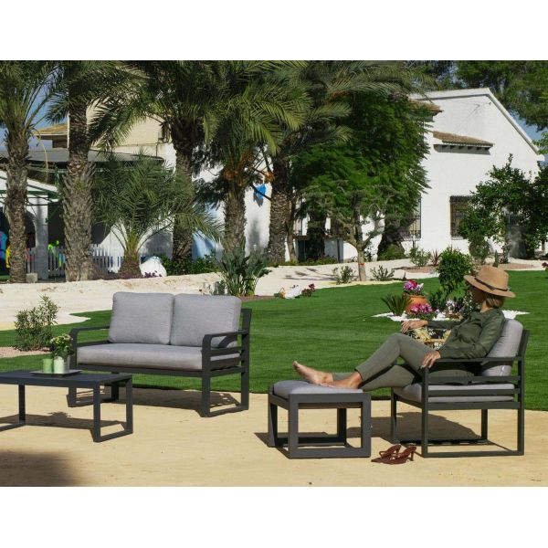 Salon de jardin détente en aluminium Piave