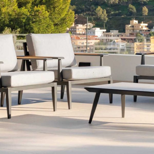 Salon de jardin détente en aluminium Tarifa - 