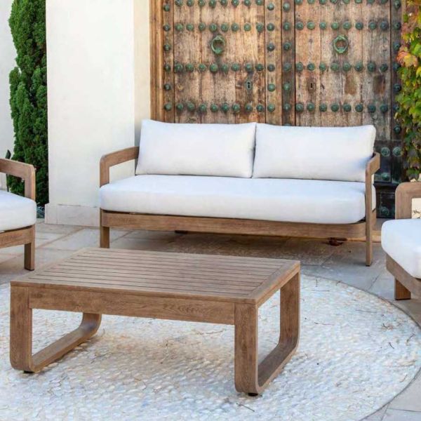 Salon de jardin détente en aluminium imitation bois Corcega