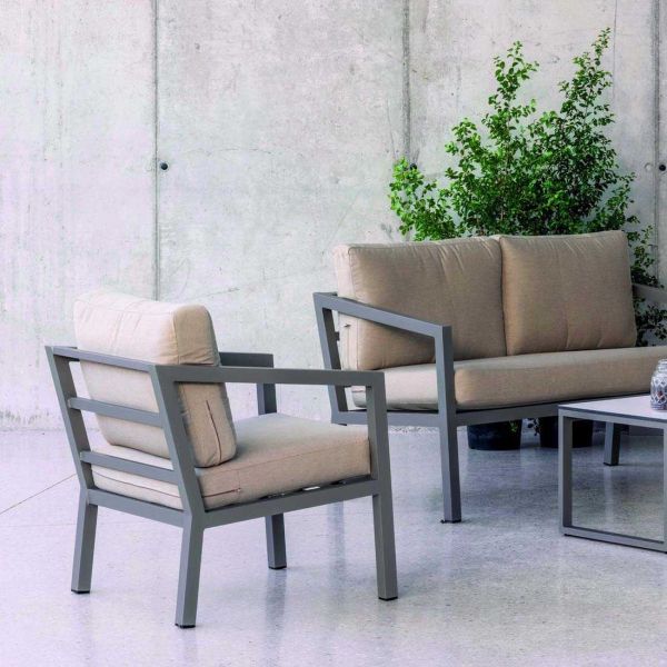 Salon de jardin détente en aluminium 4 places Acapulco - HEVEA