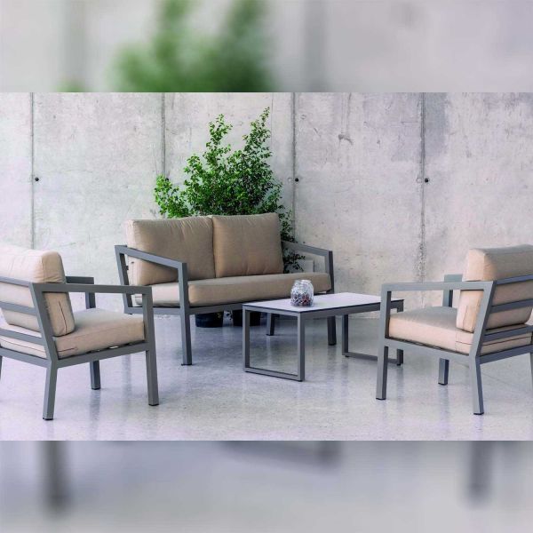 Salon de jardin détente en aluminium 4 places Acapulco