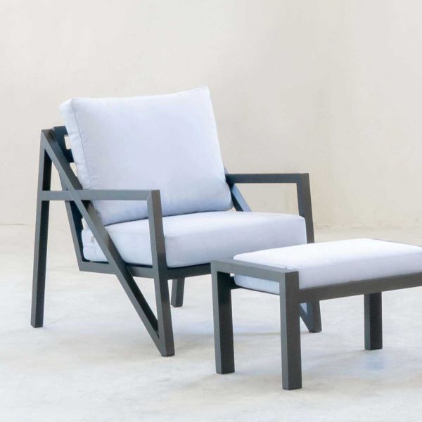 Salon de jardin détente en aluminium 4 places Albania - HEVEA