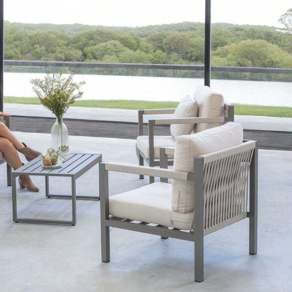 Salon de jardin détente en aluminium 4 places Damasco - IND-0646