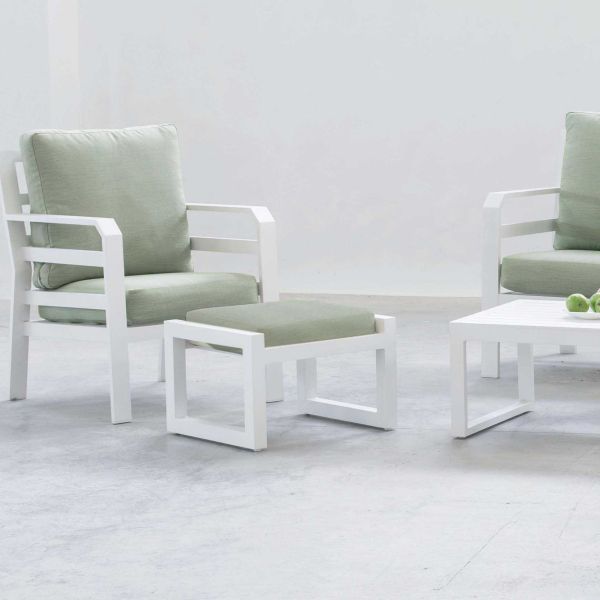 Salon de jardin détente en aluminium 4 places Kravi - HEVEA