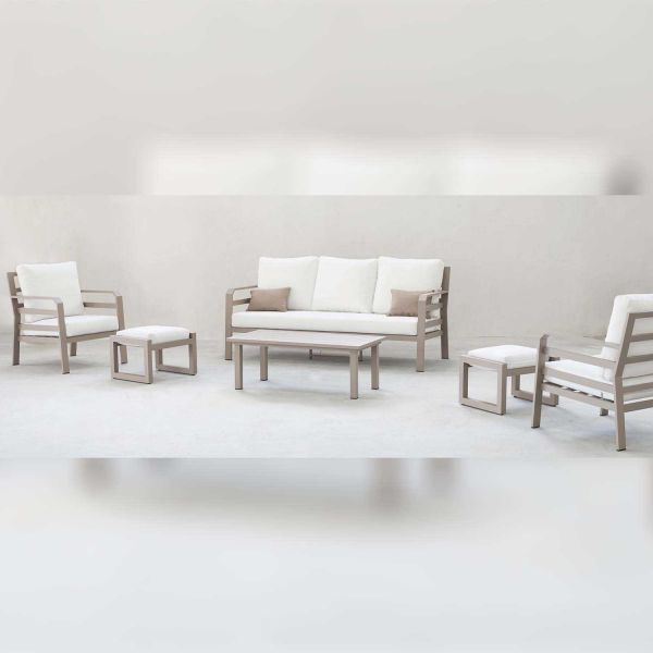 Salon de jardin détente en aluminium 5 places Kravi