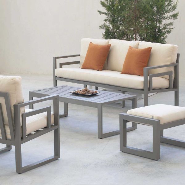 Salon de jardin détente en aluminium 5 places Senia - HEVEA