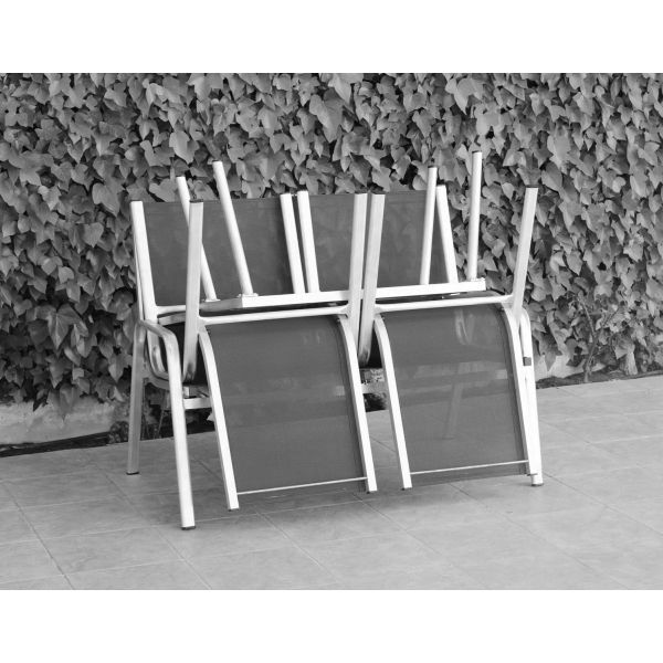 Salon de jardin détente en aluminium et textilène Avalon - HEVEA