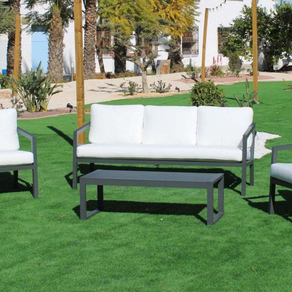 Salon de jardin détente luxe anthracite Acapulco