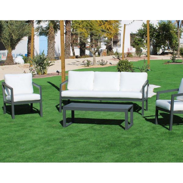 Salon de jardin détente luxe anthracite Acapulco