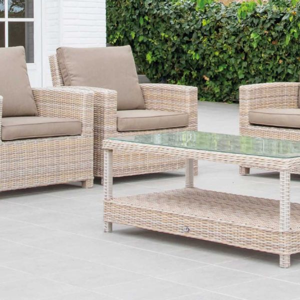 Salon de jardin détente en résine tressée Nerja - 