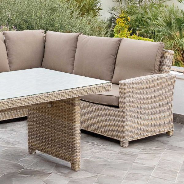 Salon de jardin détente en résine tressée 8 à 9 personnes Nerja - IND-0667