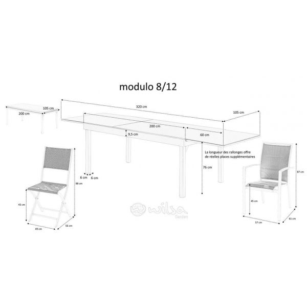 Salon de jardin design 12 personnes Modulo - WIS-0197
